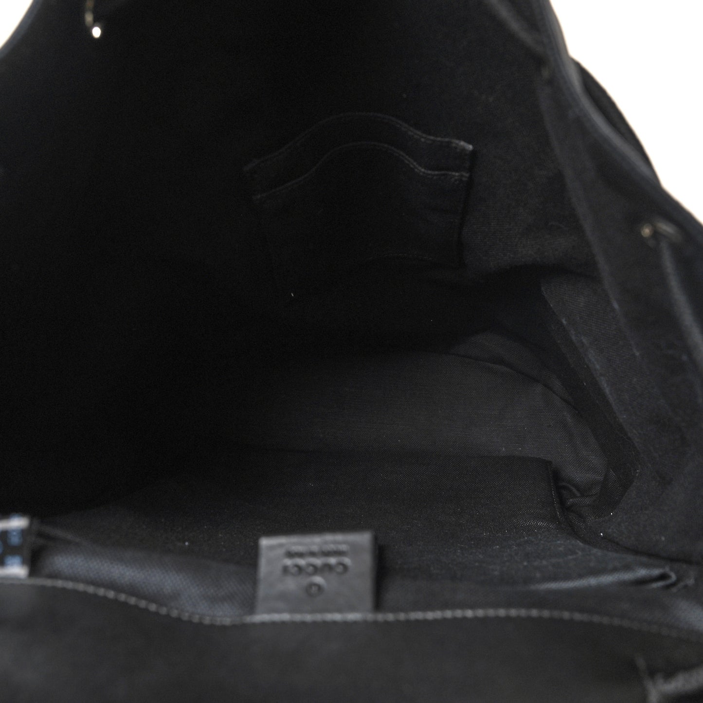 Soft GG Supreme Monogram Calfskin Web Double Buckle Backpack Black