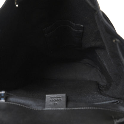 Gucci Soft GG Supreme Monogram Calfskin Web Double Buckle Backpack Black 5 of 10