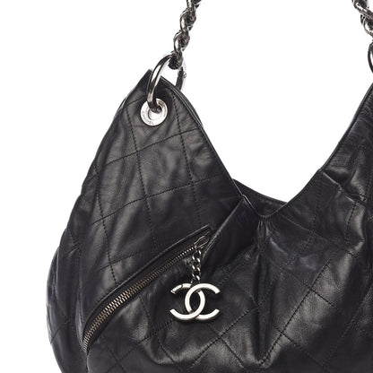 Chanel Calfskin Coco Pleats Hobo Black 10 of 10