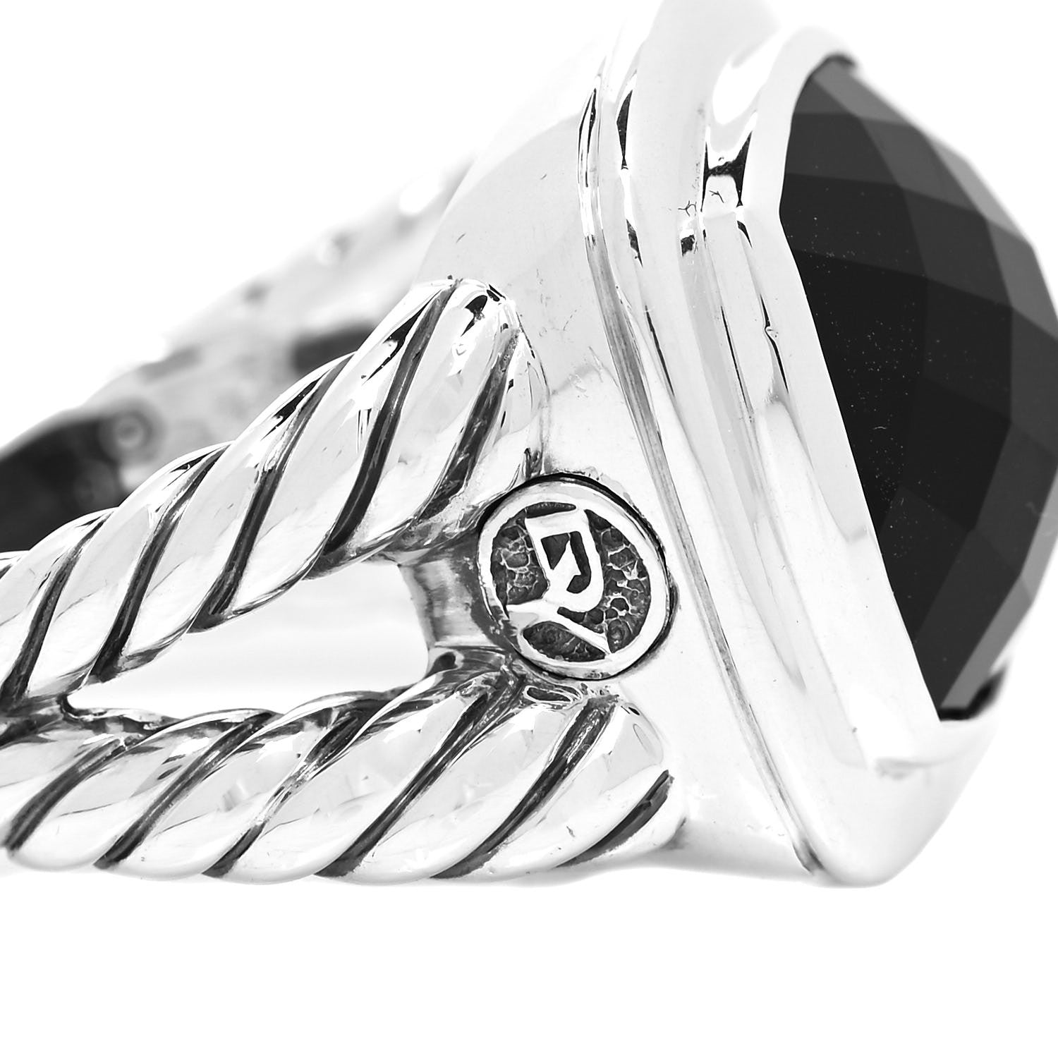 David Yurman Sterling Silver Black Onyx 14mm Albion Ring 54 6.75 4 of 5