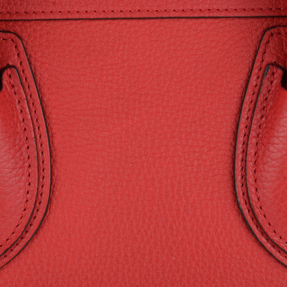 Celine Drummed Calfskin Mini Luggage Coquelicot 8 of 8