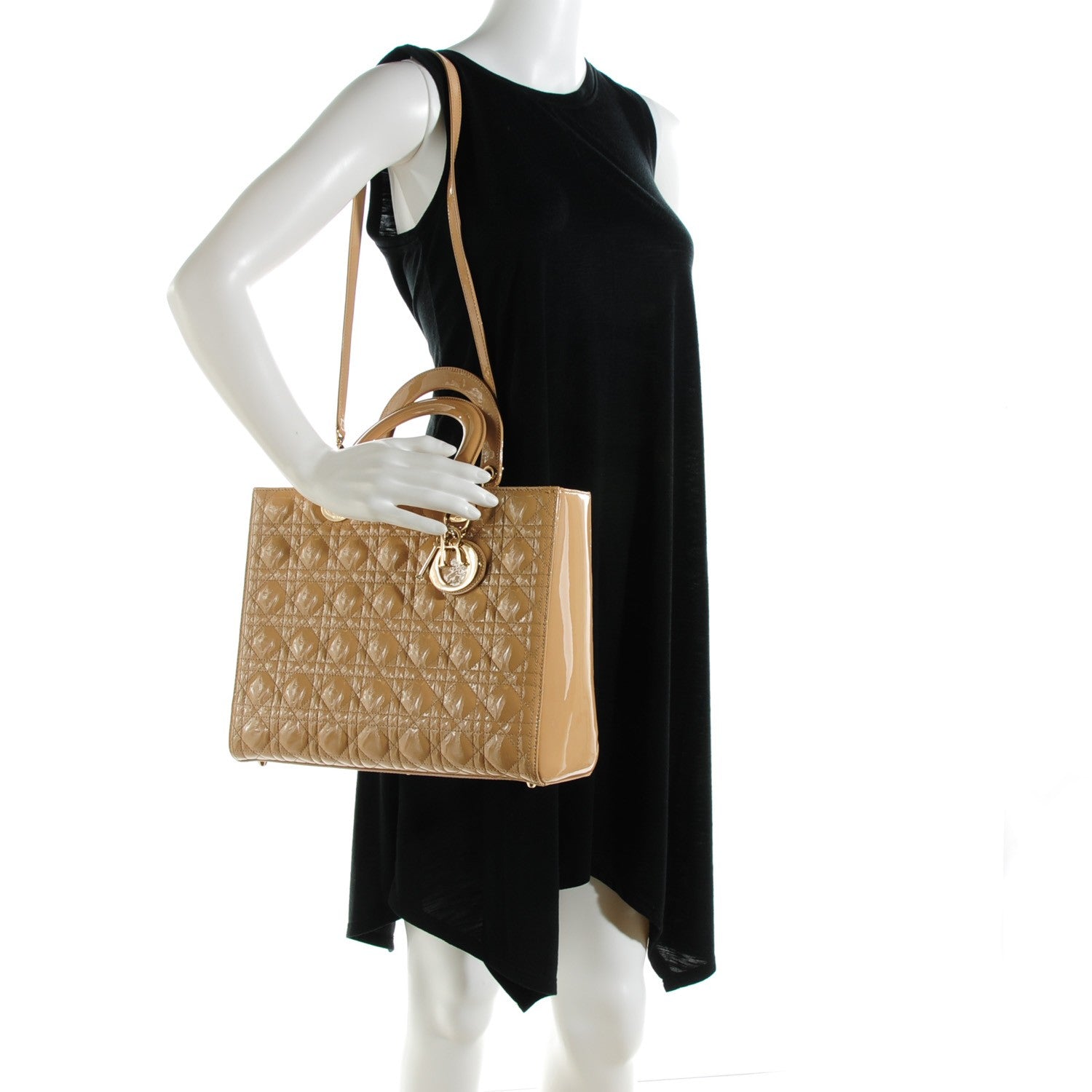 Christian Dior Patent Cannage Large Lady Dior Beige 2 of 7