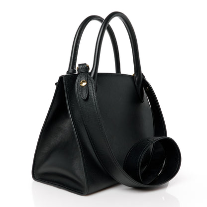 Prada Saffiano Cuir Calfskin Small Monochrome Top Handle Tote Black 3 of 11