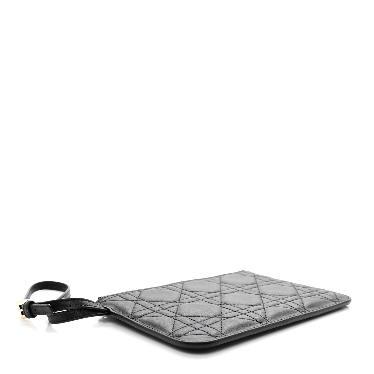 Calfskin Macrocannage Toujours Pouch Black