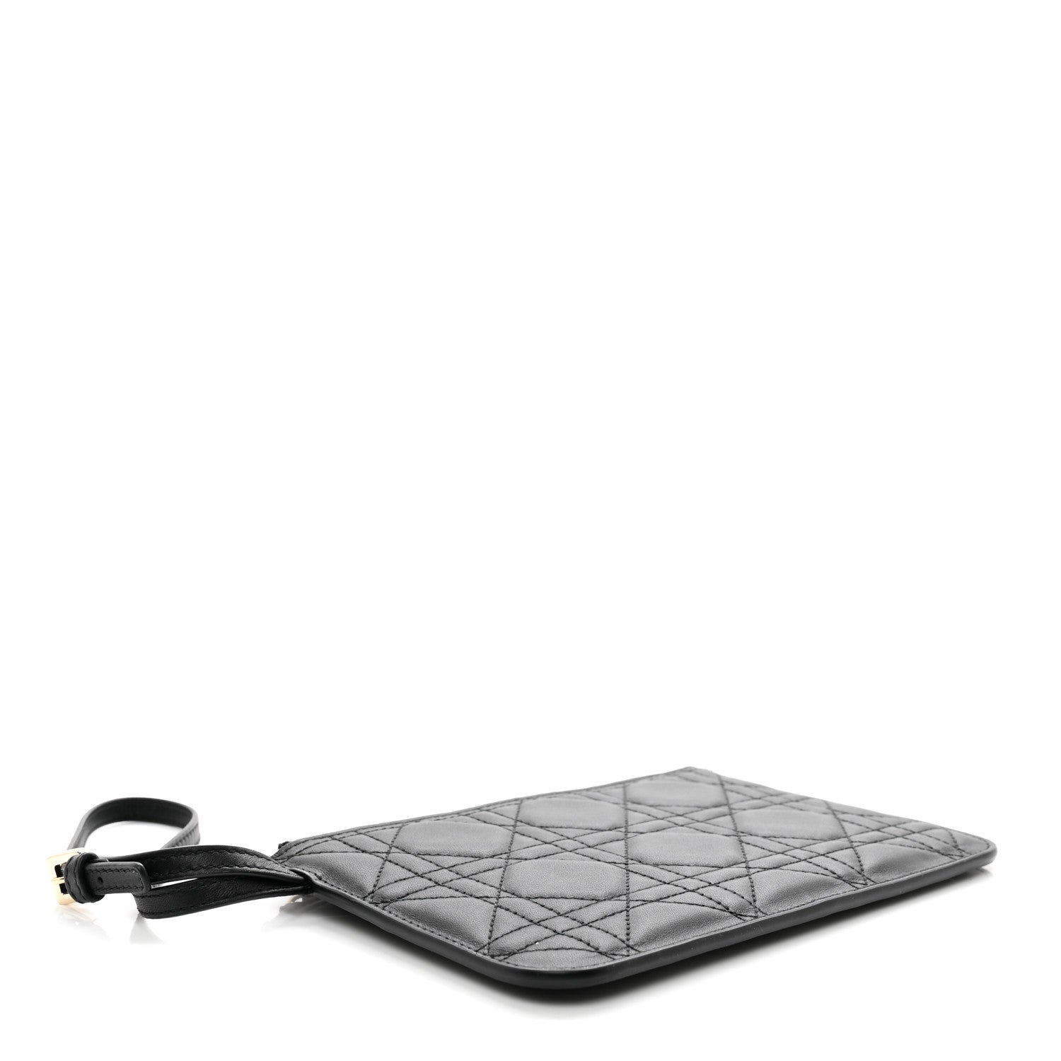 Christian Dior Calfskin Macrocannage Toujours Pouch Black 4 of 6