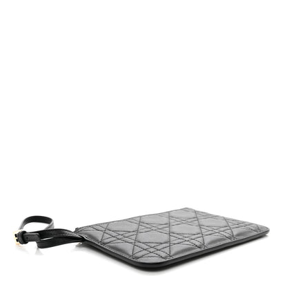 Christian Dior Calfskin Macrocannage Toujours Pouch Black 4 of 6