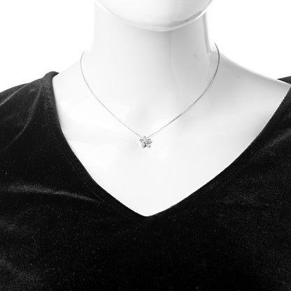 Van Cleef & Arpels 18K White Gold Diamond Socrate One Flower Pendant Necklace 2 of 6