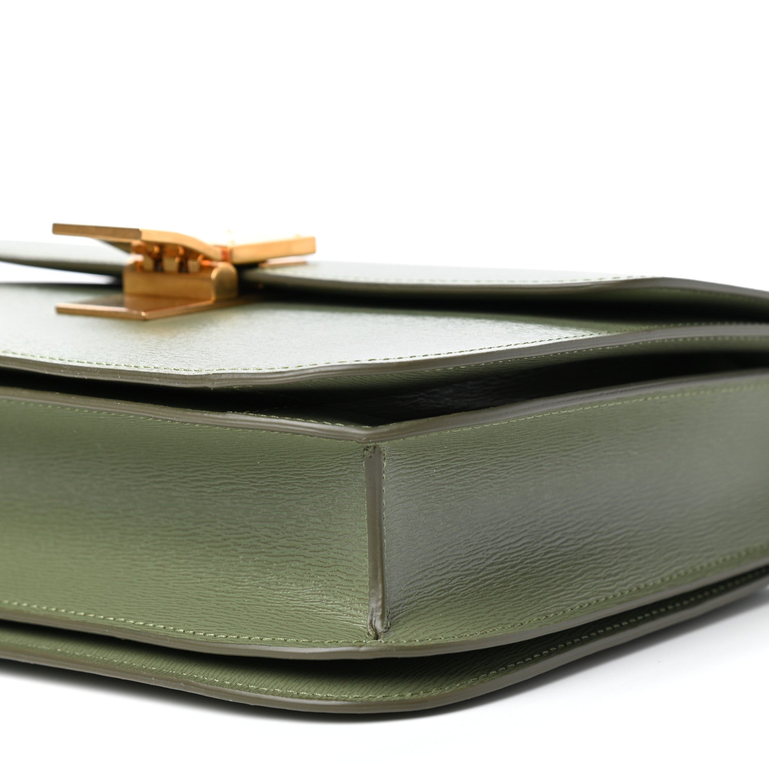Celine Liege Calfskin Medium Classic Box Flap Bag Army Green 9 of 10