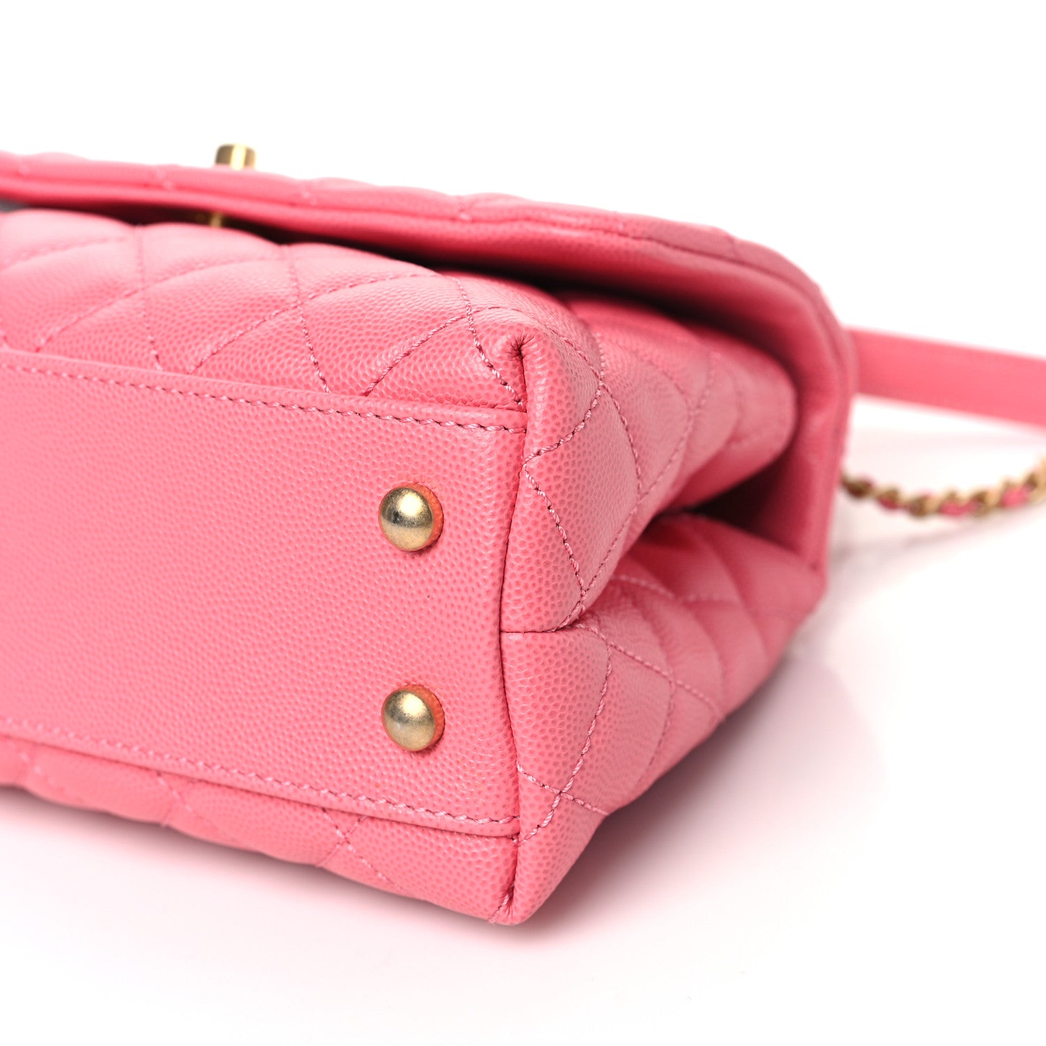 Chanel Caviar Lizard Embossed Quilted Mini Coco Handle Flap Pink 10 of 10