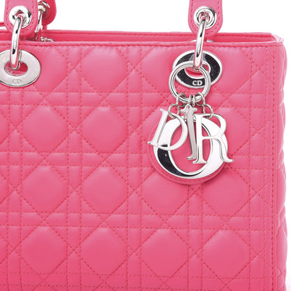 Christian Dior Lambskin Cannage Medium Lady Dior Fuchsia 9 of 9