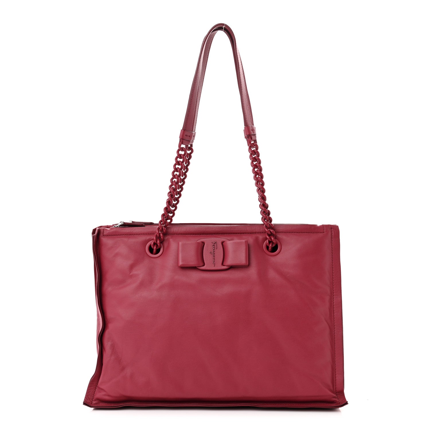 Salvatore Ferragamo Calfskin Viva Bow Tote Melagrana 1 of 11