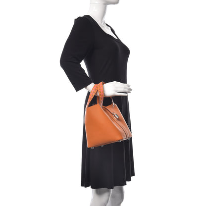 Hermes Epsom Tressage De Cuir Picotin Lock 18 PM Abricot Rose Azalee Gold 2 of 10