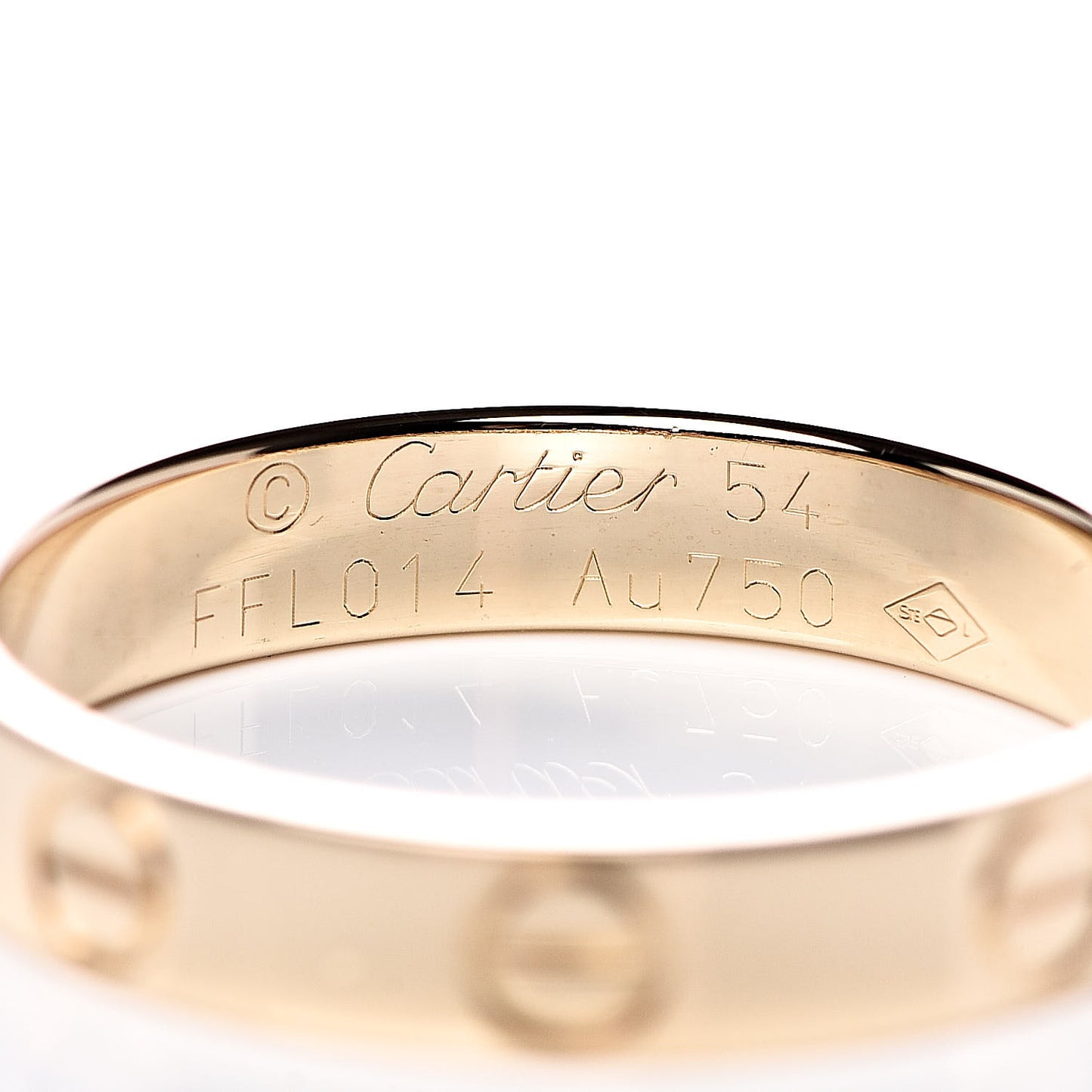 18K Yellow Gold 3.5mm LOVE Wedding Band Ring 54 6.75