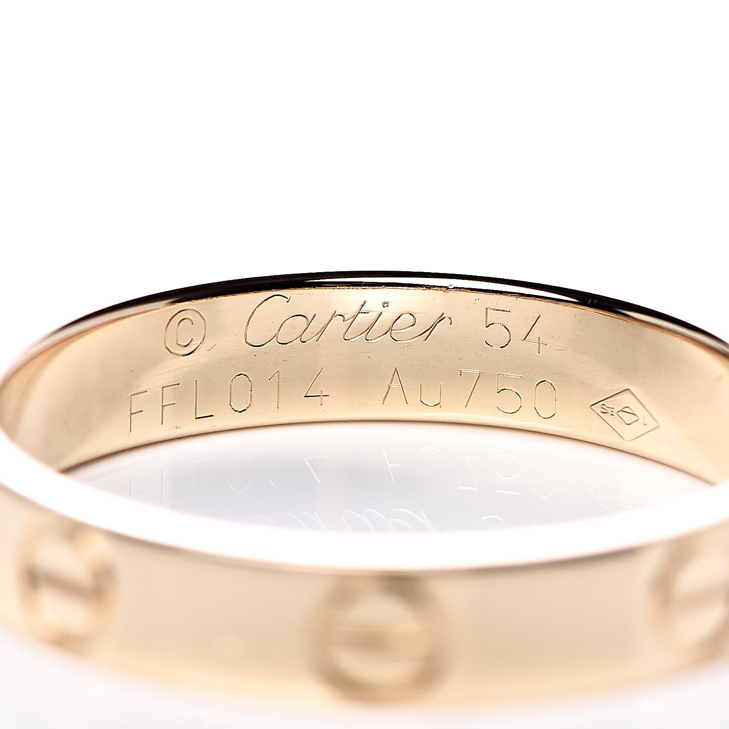Cartier 18K Yellow Gold 3.5mm LOVE Wedding Band Ring 54 6.75 4 of 4