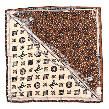 Louis Vuitton Silk Monogram Wild at Heart Square Scarf Creme 1 of 3