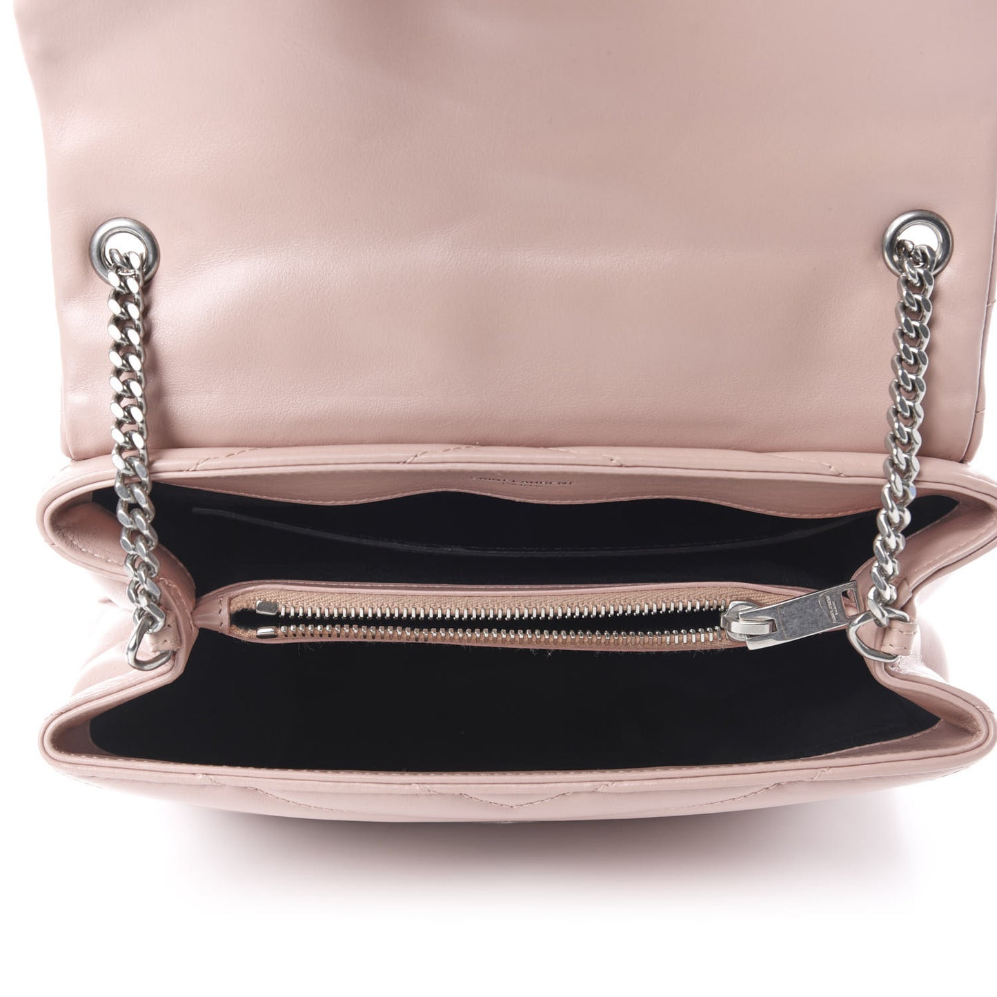 Calfskin Y Quilted Monogram Small Loulou Chain Satchel Rose Antic