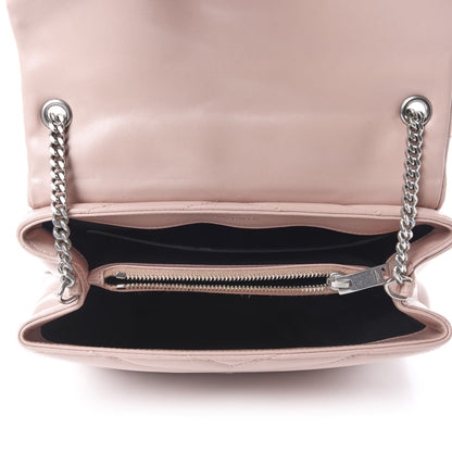 Saint Laurent Calfskin Y Quilted Monogram Small Loulou Chain Satchel Rose Antic 5 of 11