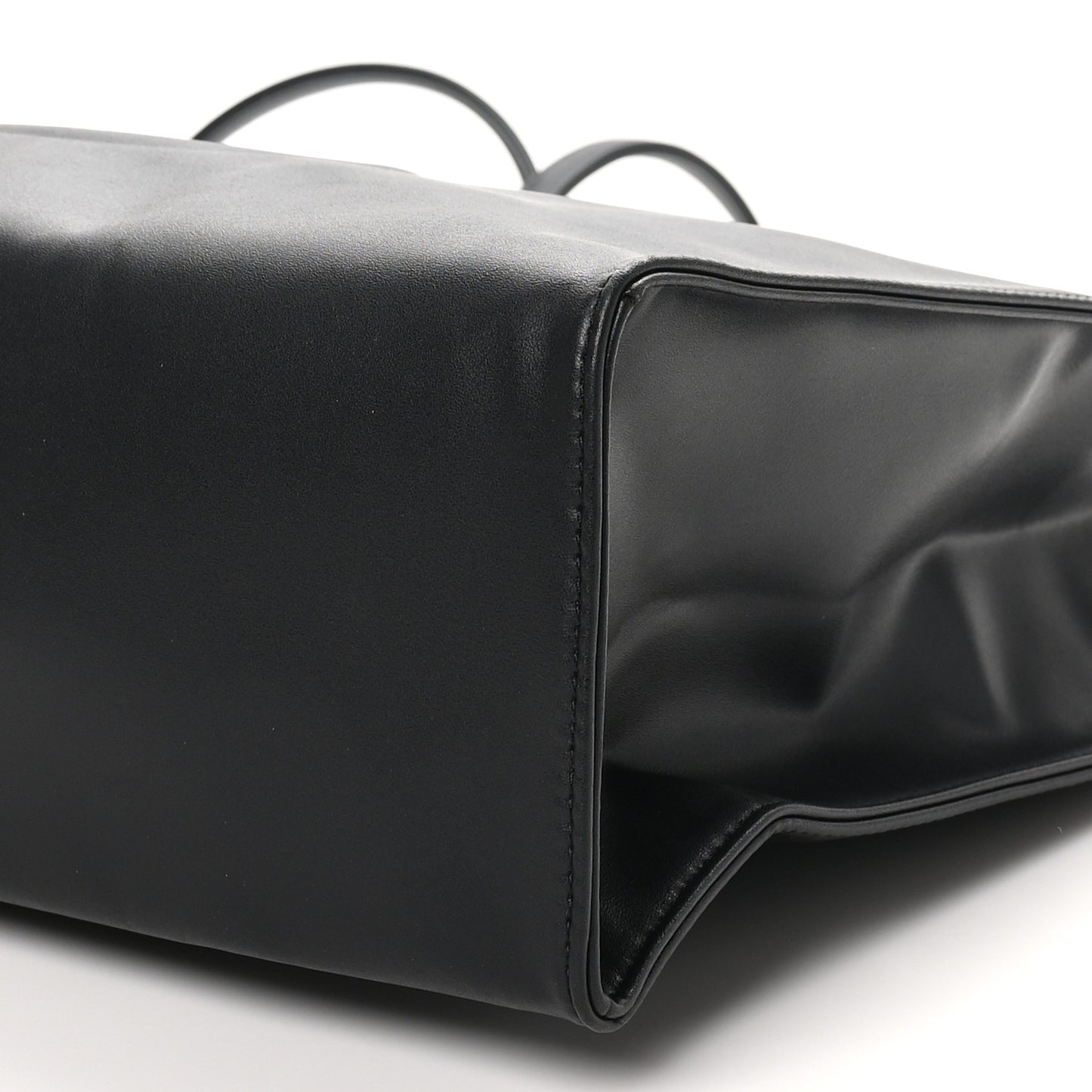 Vegan Leather Medium Shopping Bag Black