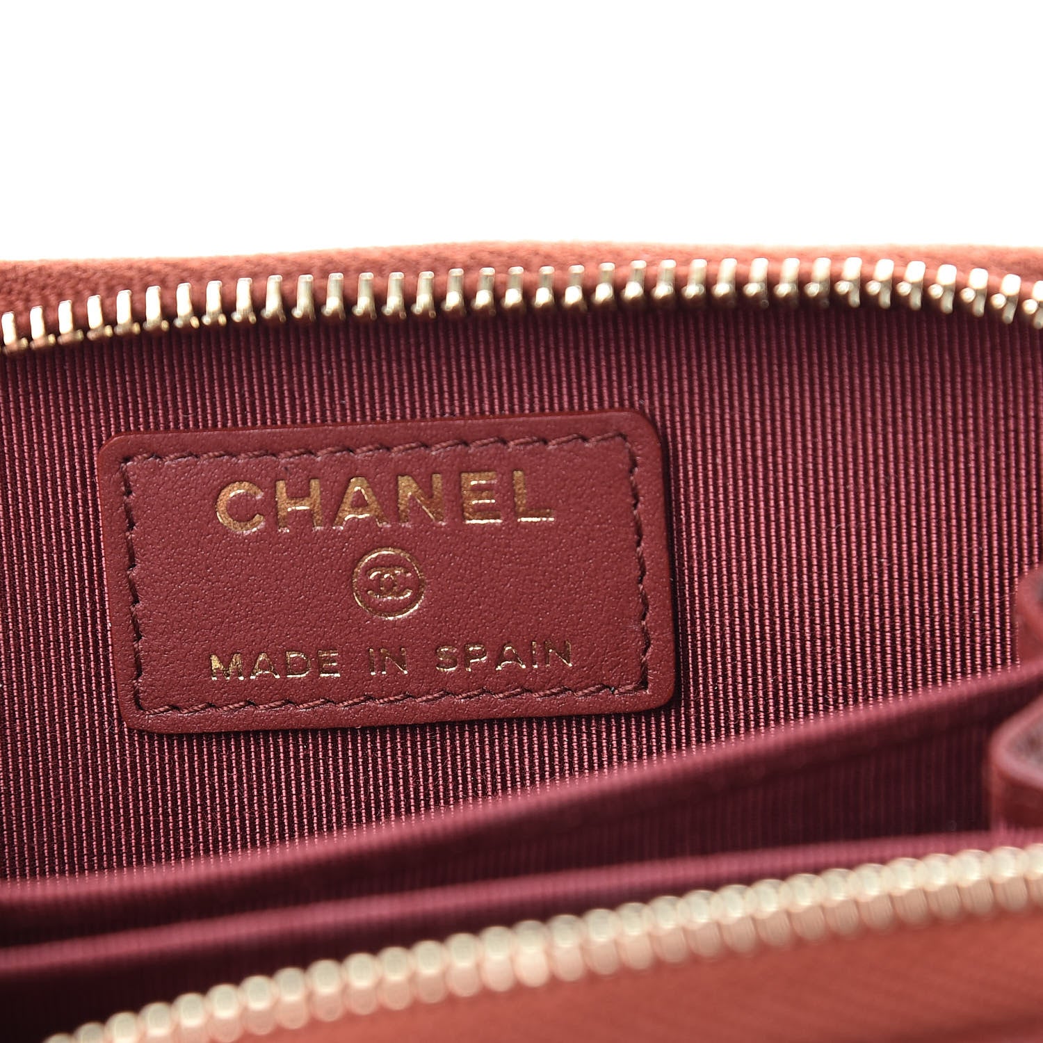 Chanel Iridescent Caviar Quilted Zip Coin Purse Burgundy 6 of 8