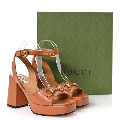 Gucci Quentin Granada Kid Horsebit 25/60mm Platform Sandals 36 Harness Brown 9 of 10