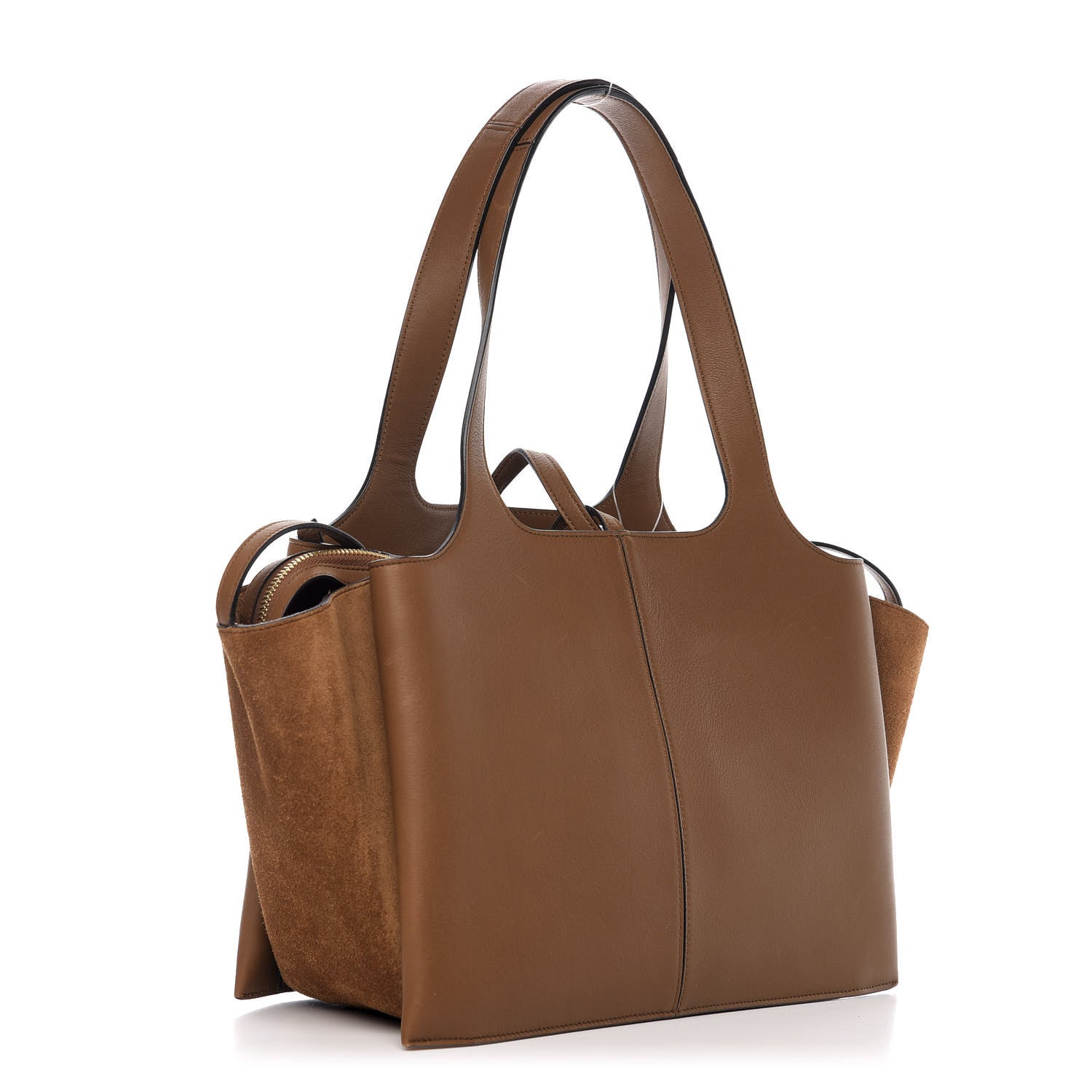 Celine Smooth Calfskin Suede Small Tri-Fold Bag Camel 2 of 11