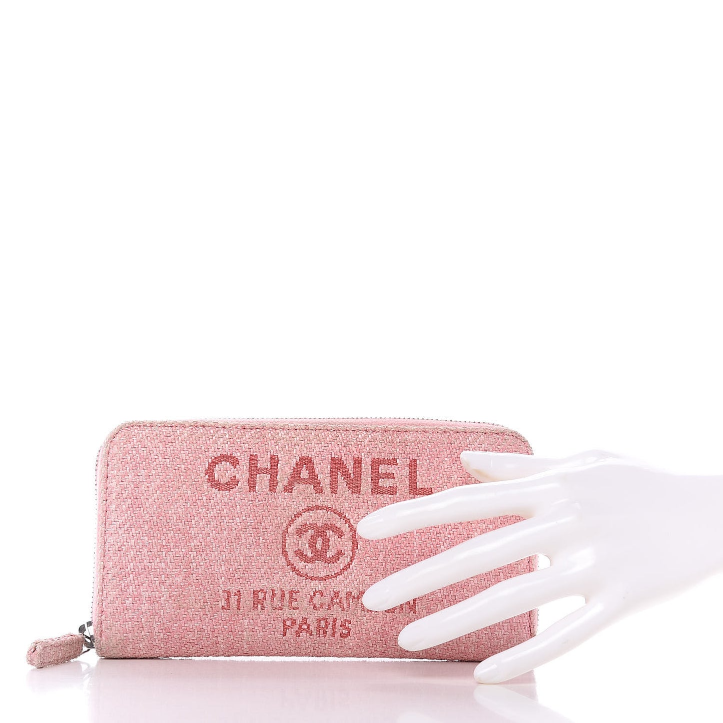 Canvas Deauville Large Zip Around Wallet Pink