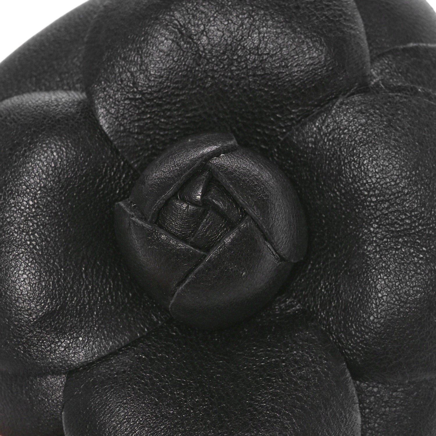 Chanel Calfskin Camellia Pin Brooch Black 3 of 4