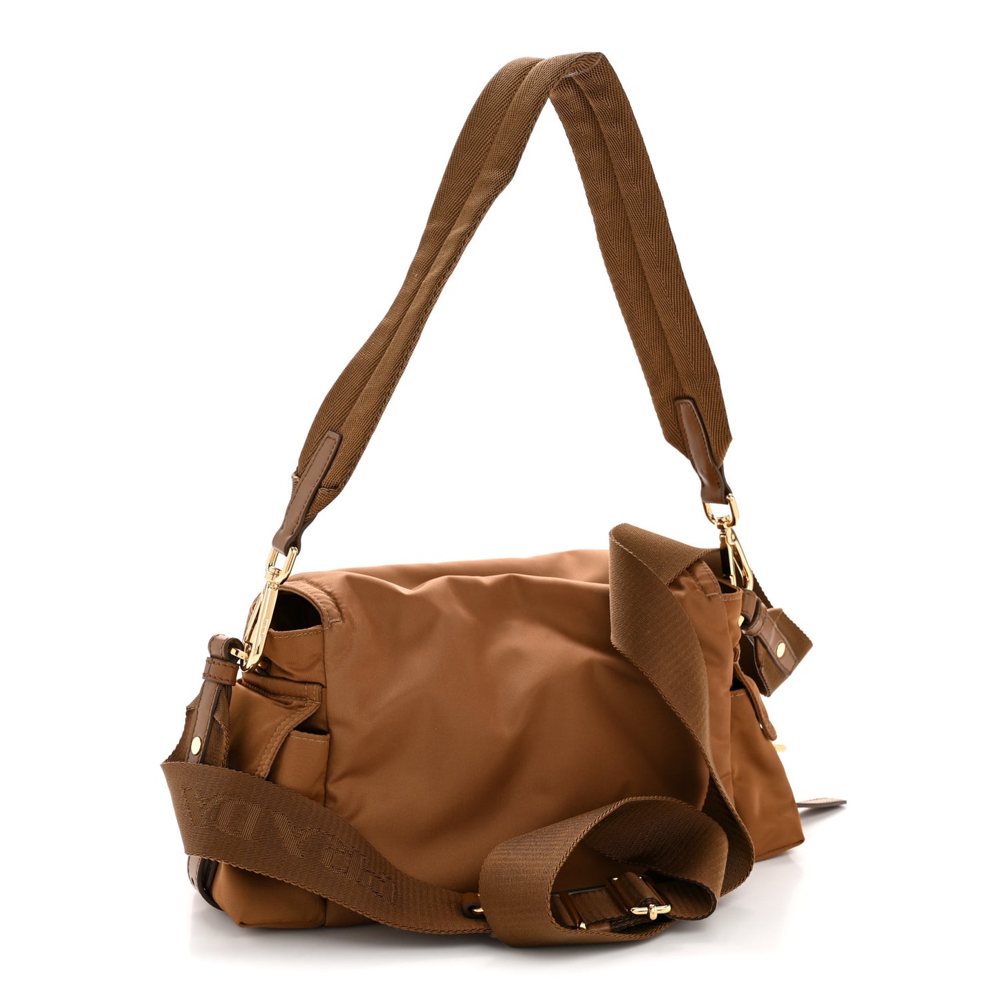 Re-Nylon Medium Explore Shoulder Bag Camel