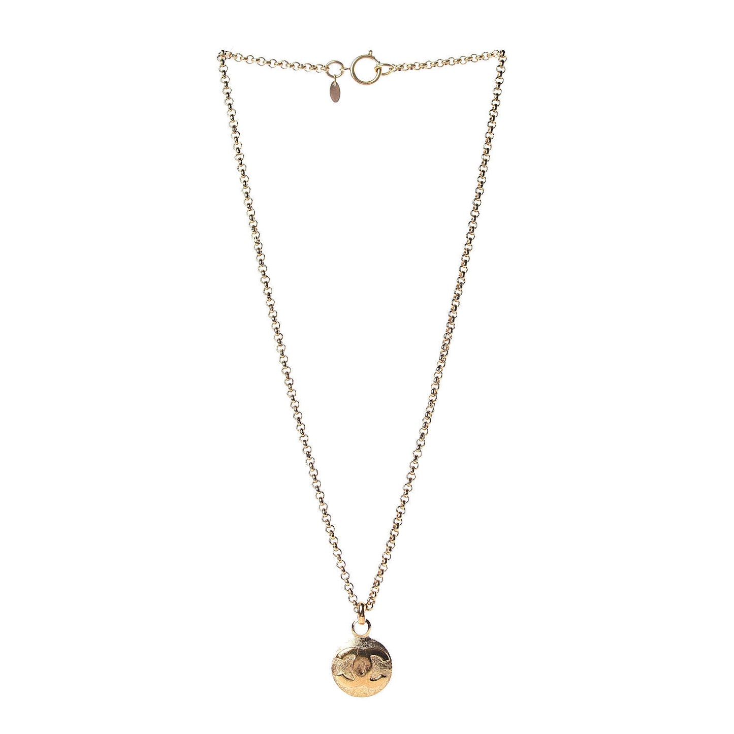 CC Chain Pendant Necklace Gold