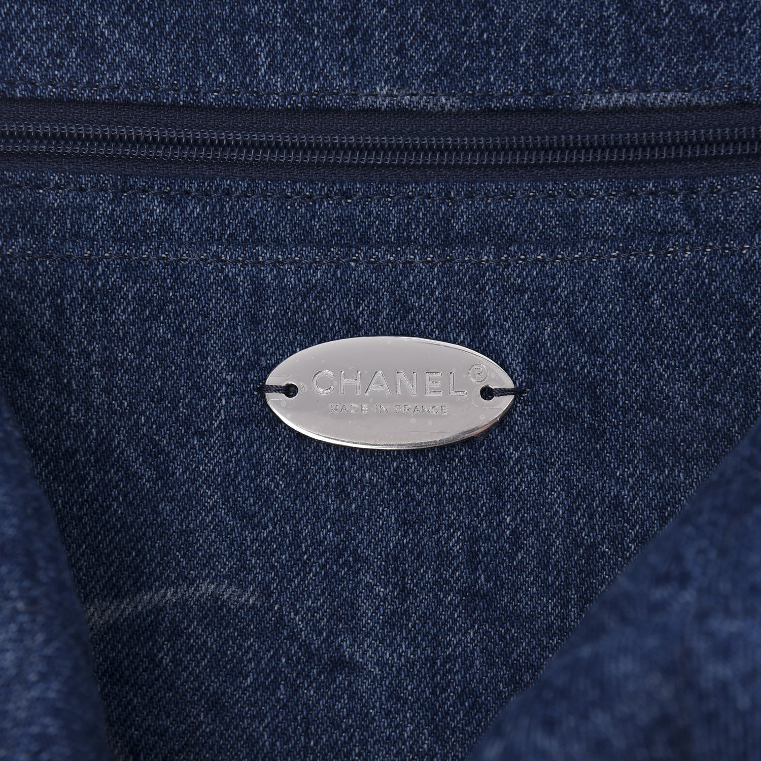 Chanel Denim Quilted CC Print Jumbo Single Flap Blue 6 of 10