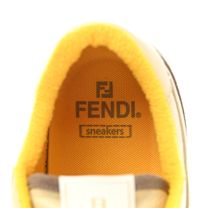 Fendi Calfskin Suede Fendi Match Low Top Sneakers 41 Dodo Straw Yellow 7 of 8