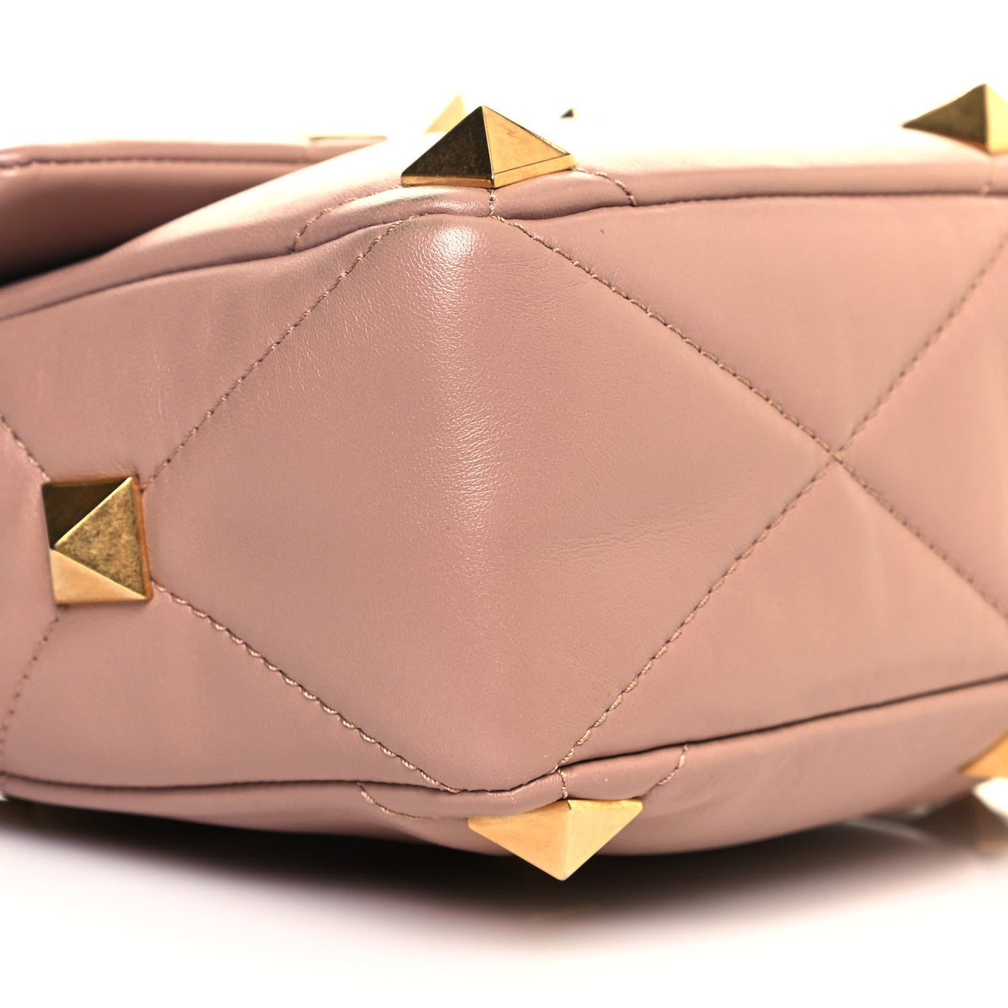 Nappa Large Roman Stud Shoulder Bag Rose Cannelle