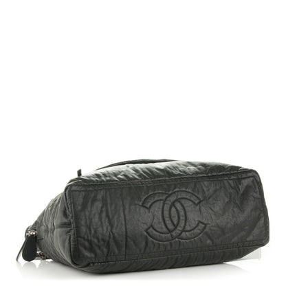 Chanel Coated Canvas Quilted Large Garment Travel Bag Black 5 of 8
