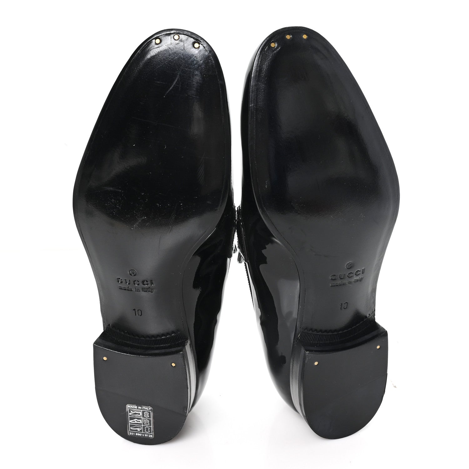 Gucci Patent Mens Jordaan Loafers 10 Black 6 of 8