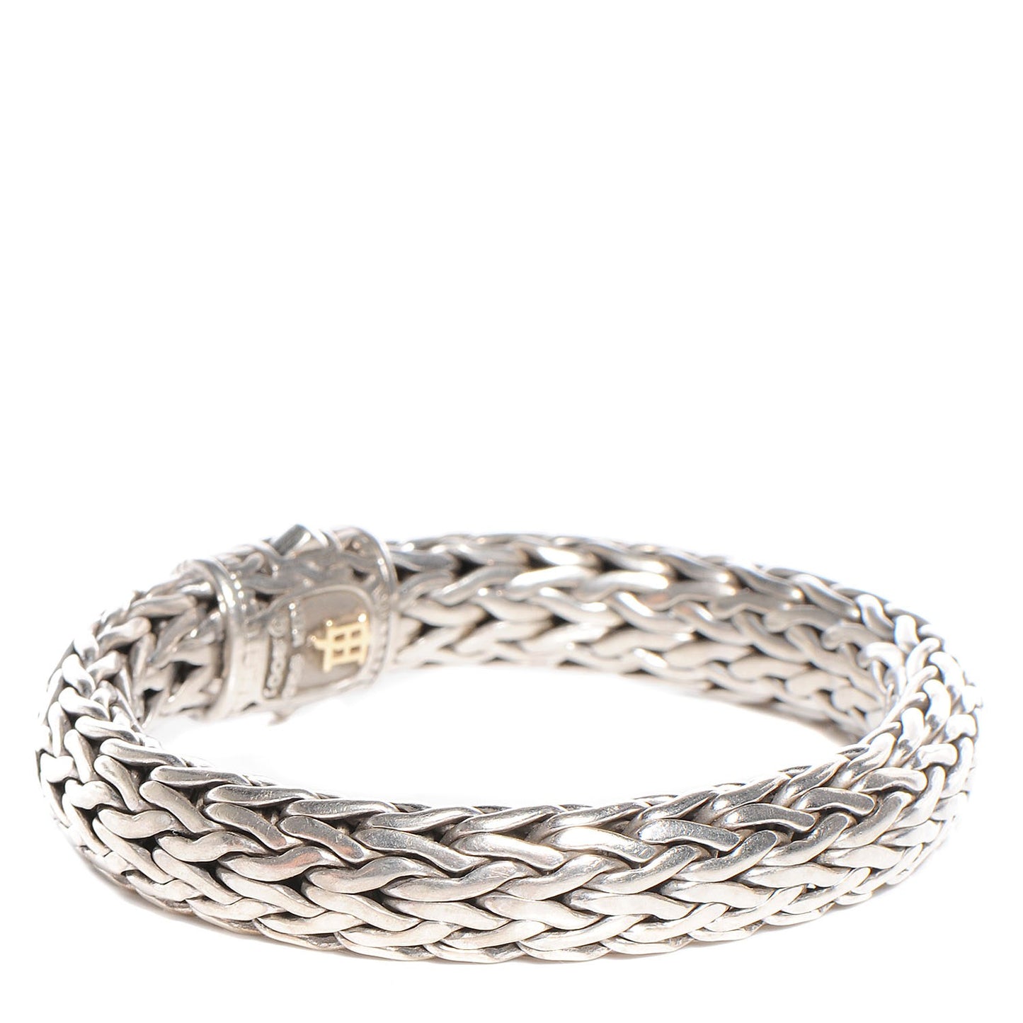 Sterling silver Pave Diamonds Classic Chain Clasp Bracelet Medium