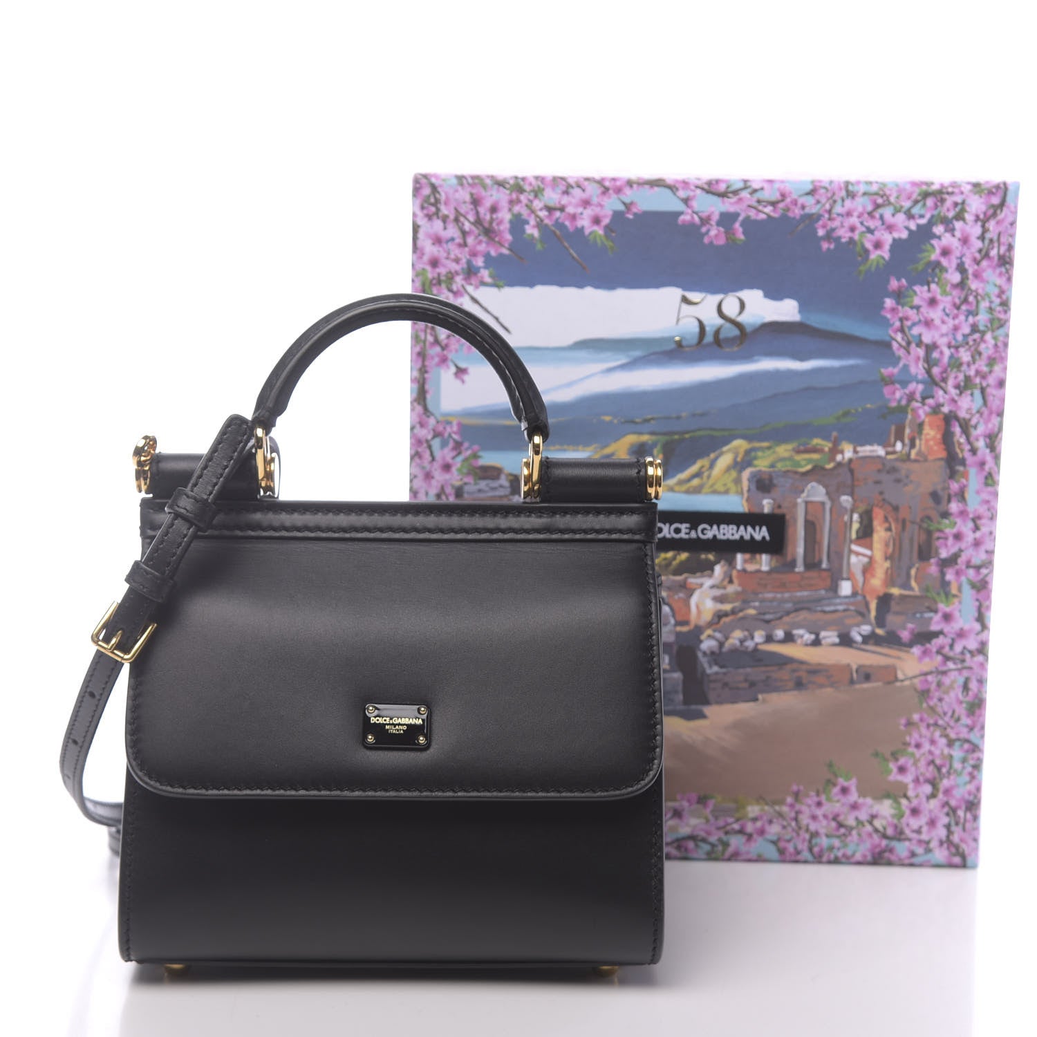 Dolce & Gabbana Calfskin Mini Sicily 58 Bag Black 12 of 12