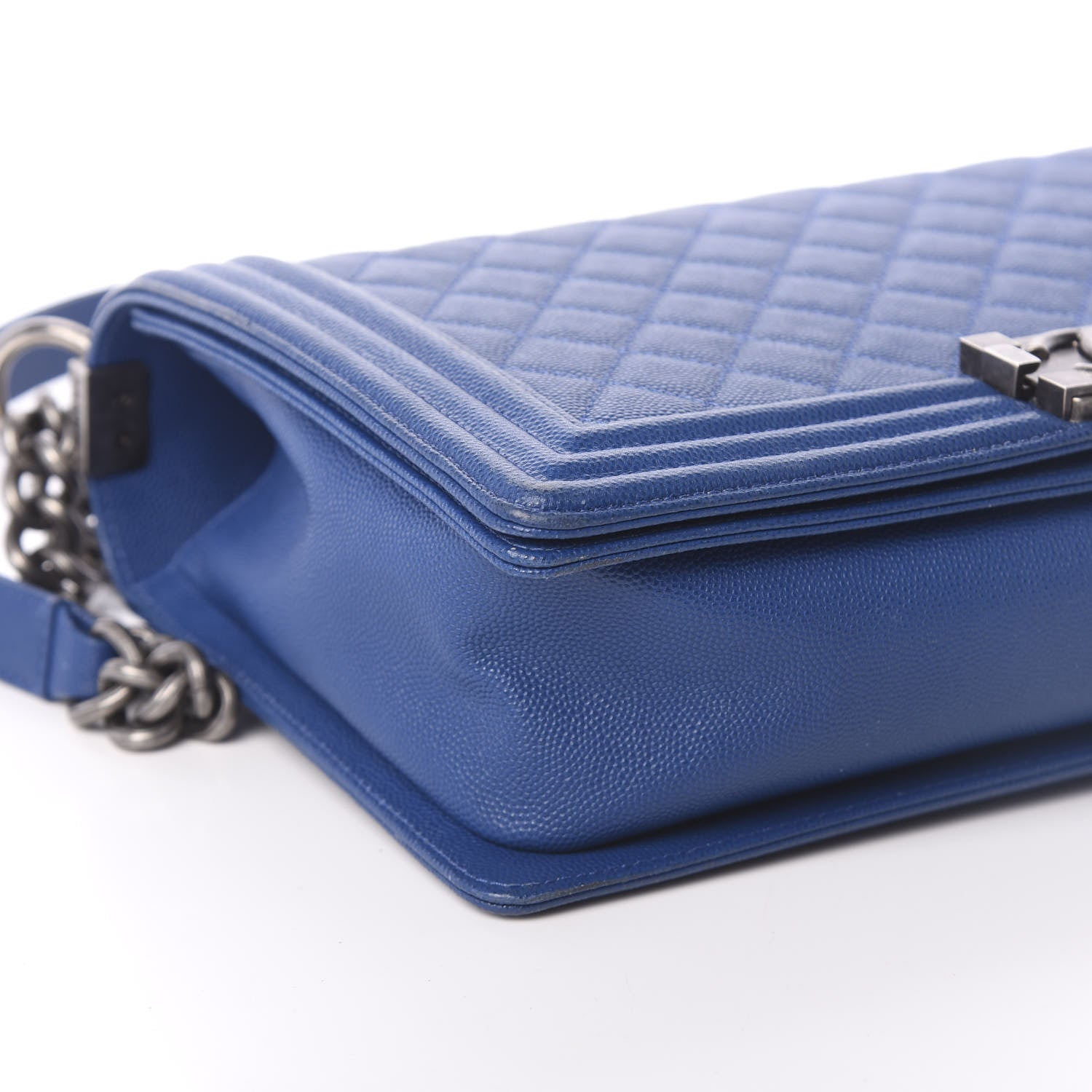 Chanel Caviar Quilted New Medium Boy Flap Dark Blue 10 of 11