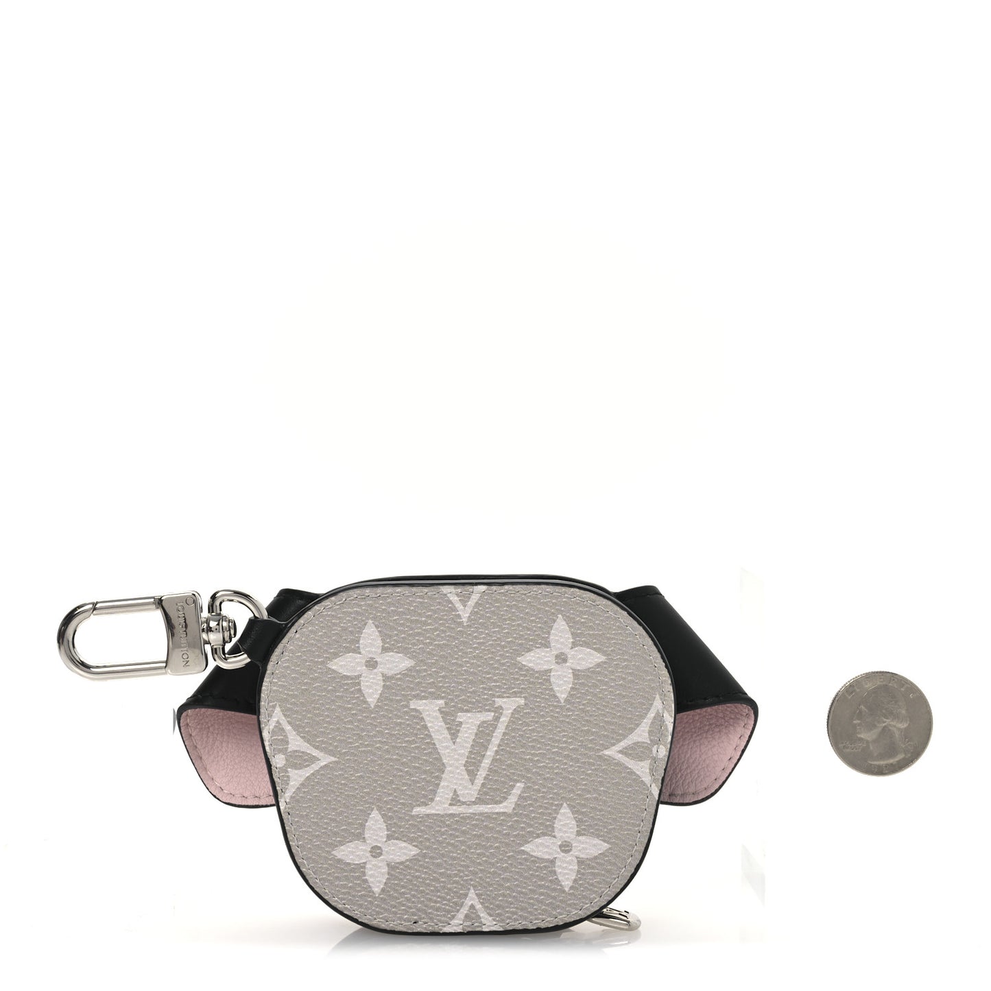 Monogram Dog Bag Charm Key Holder Black