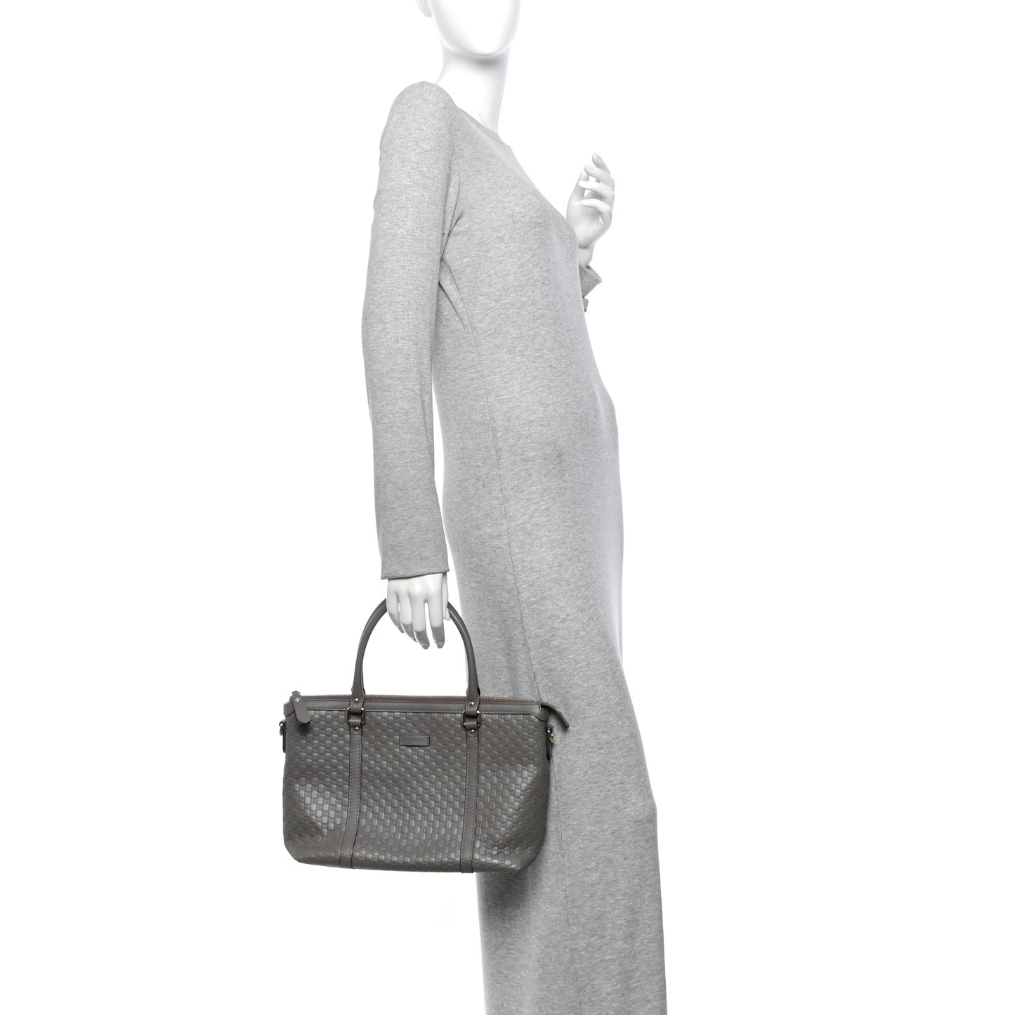 Soft Microguccissima Small Zippered Satchel Loess