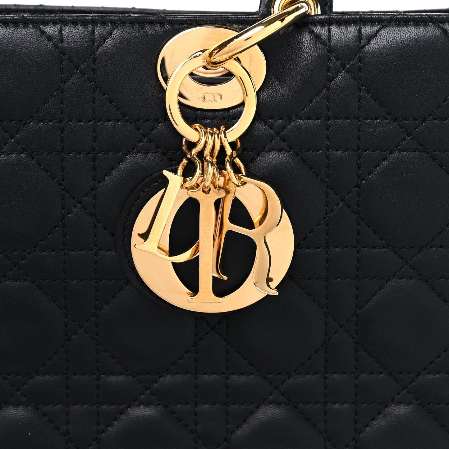 Lambskin Cannage Large Lady Dior Black