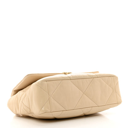 Chanel Goatskin Quilted Large Chanel 19 Flap Beige 4 of 10