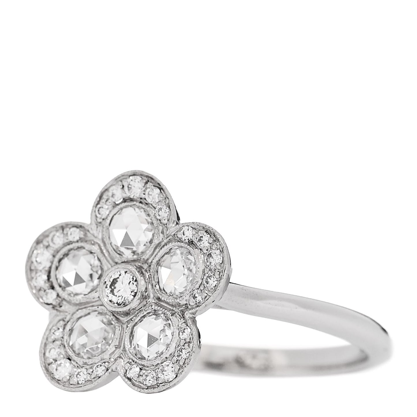 Platinum Diamond Enchant Flower Ring 52 6