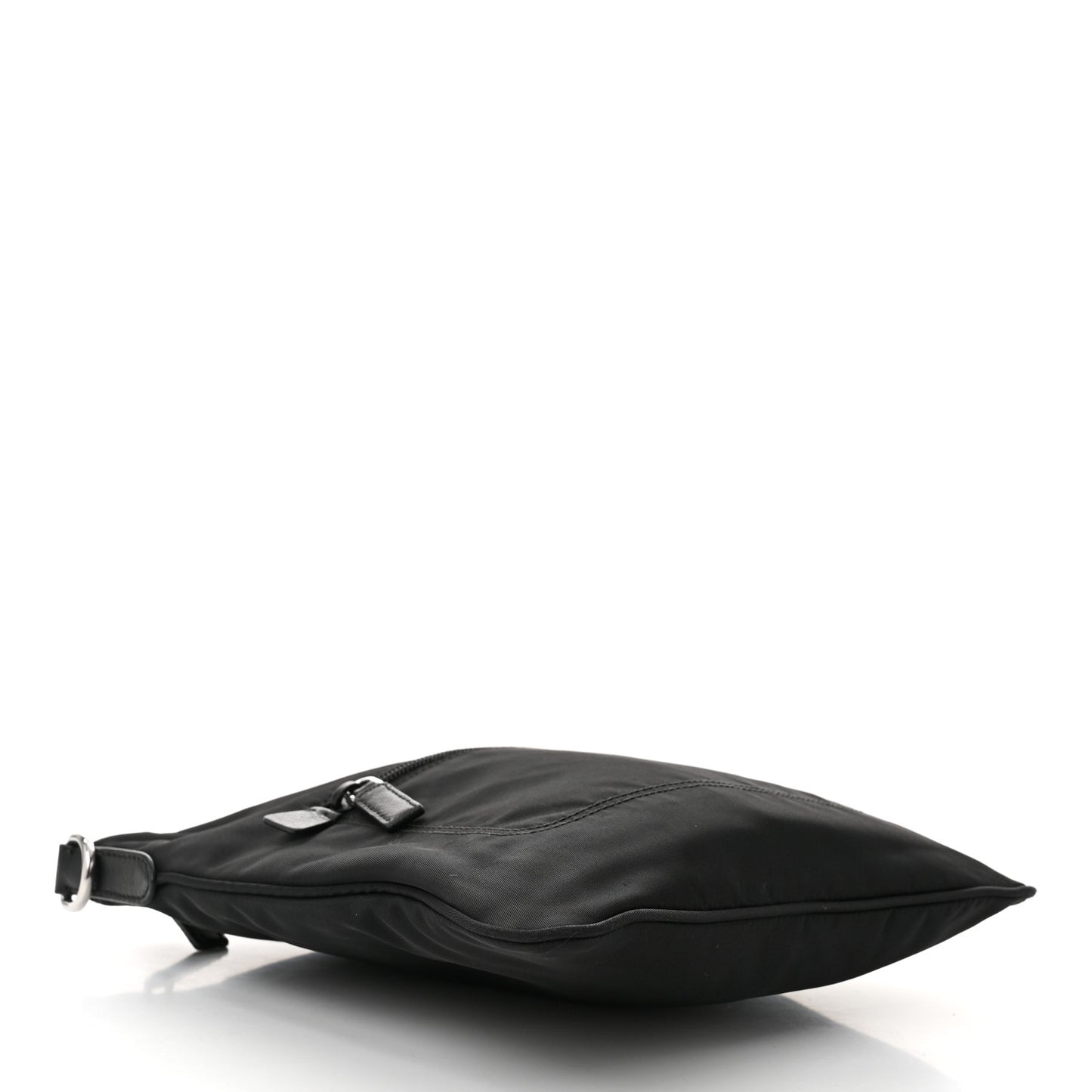 Tessuto Nylon Saffiano Flat Messenger Bag Black