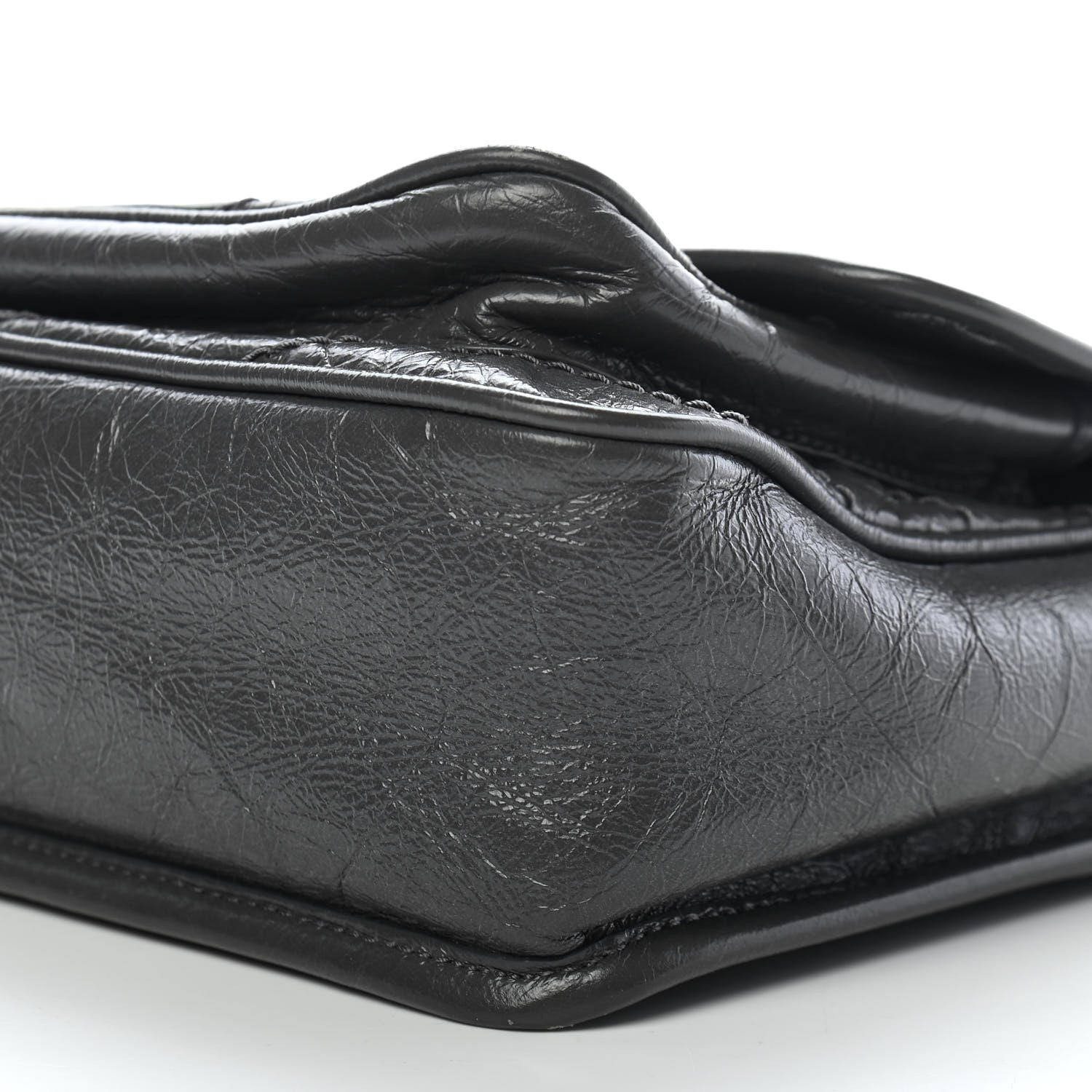 Saint Laurent Crinkled Calfskin Matelasse Monogram Baby Niki Chain Satchel Storm 9 of 14