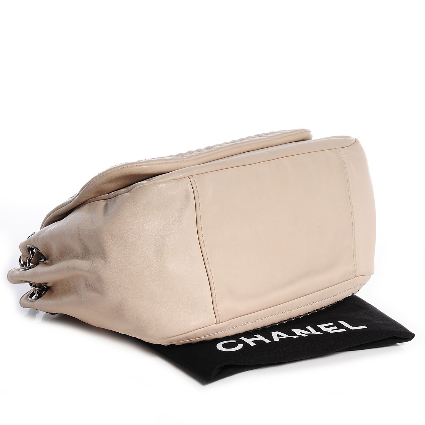 Smooth Calfskin Luxe Ligne Small Flap Bag Beige