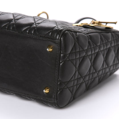 Christian Dior Lambskin Cannage Medium Lady Dior Black 7 of 11