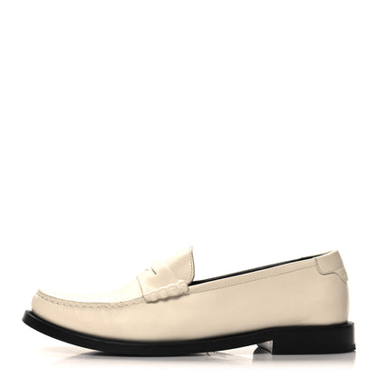 Saint Laurent Calfskin Penny Loafers 38.5 Pearl 1 of 11