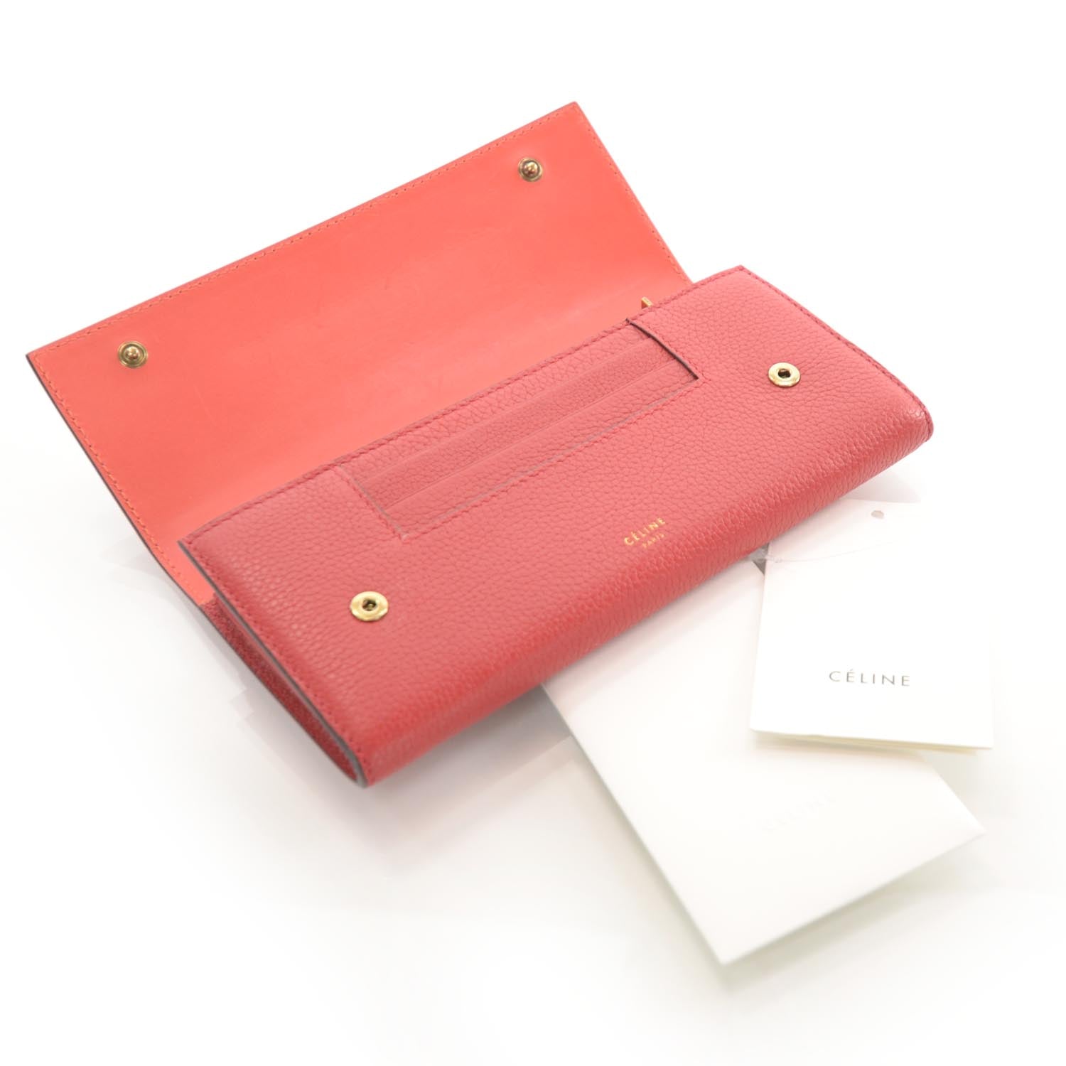 Celine Grained Calfskin Continental Wallet Red 9 of 9