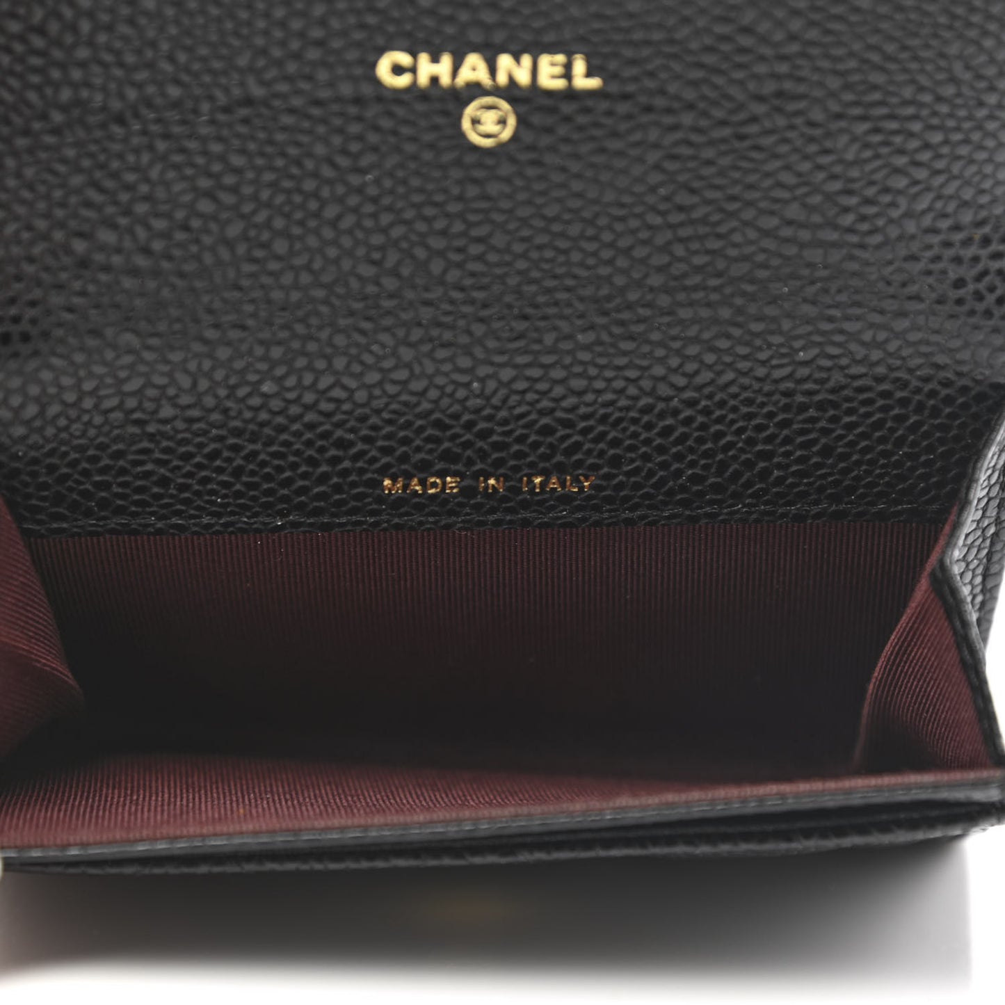 Caviar Quilted Flap Card Holder Black