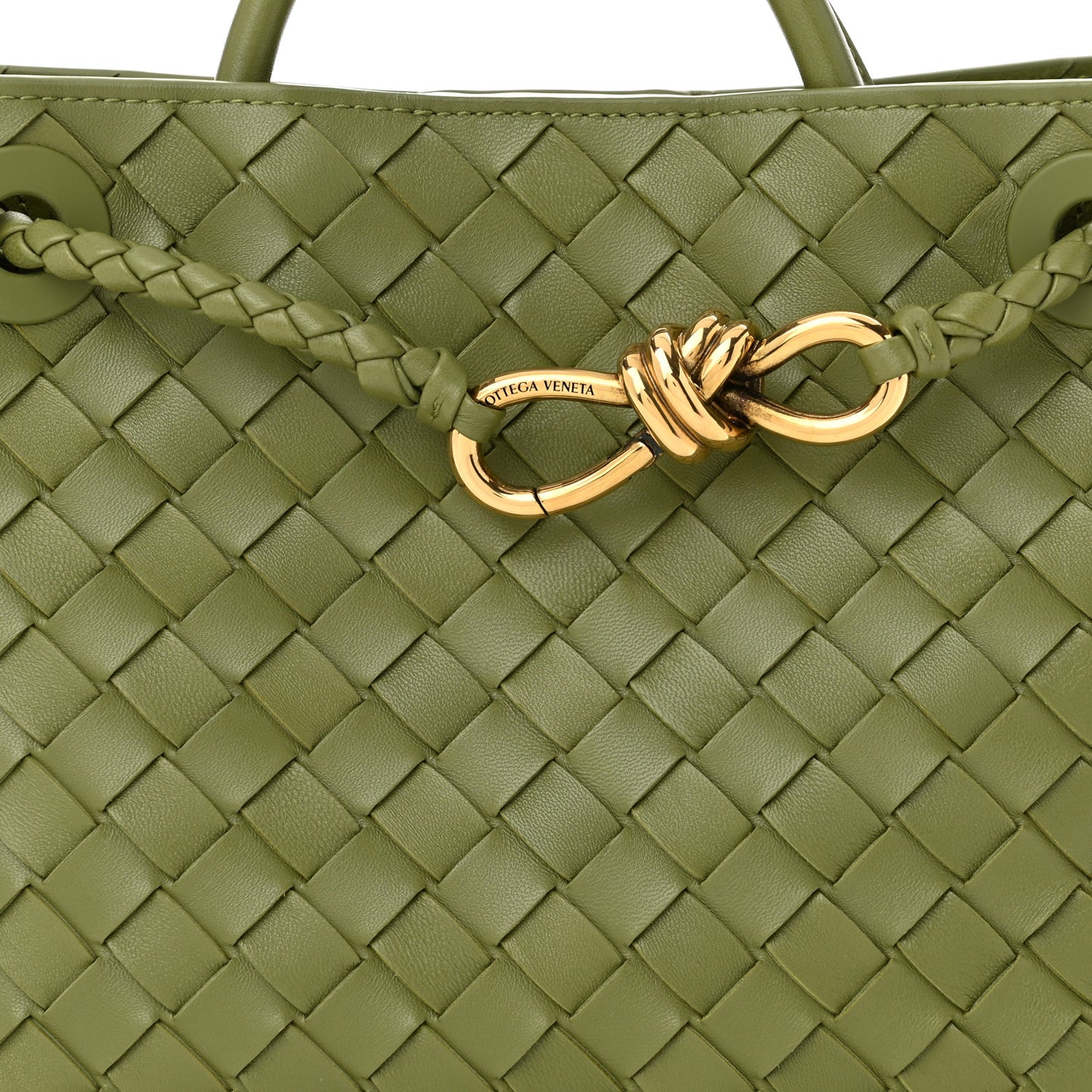 Nappa Intrecciato Small Andiamo Shoulder Bag Matcha